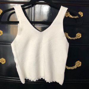 White stretchy crop top